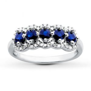 Jared Natural Sapphire Ring Diamonds 14K White Gold- Sapphire.jpg